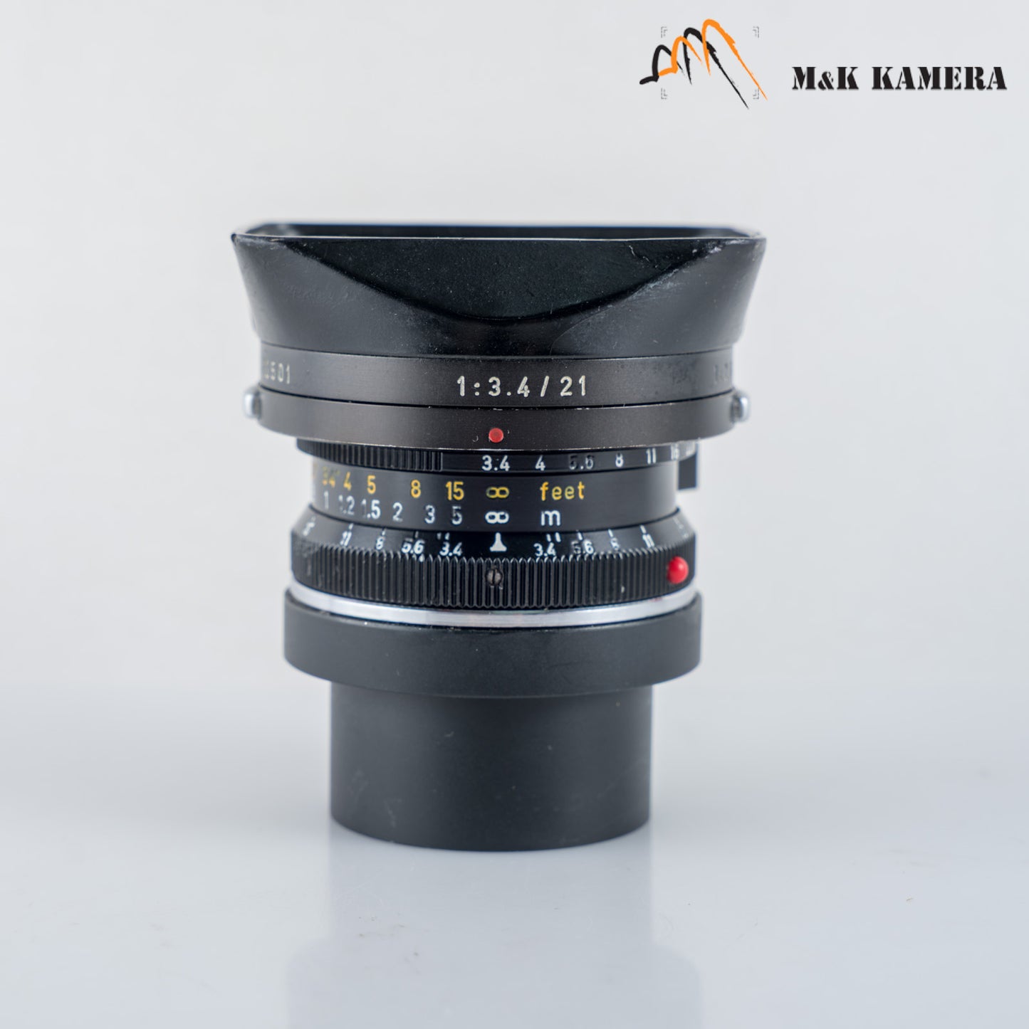 Leica Super-Angulon M 21mm/F3.4 Ser.VII Black with 12501 hood #23935