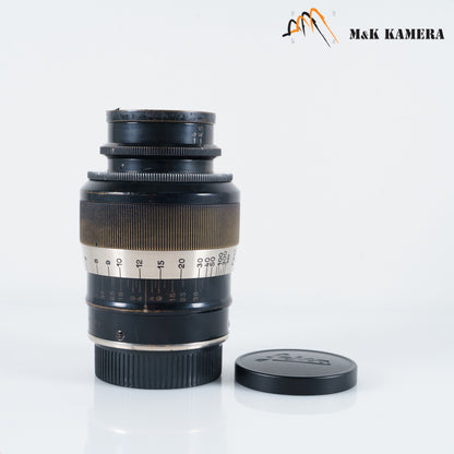 LEITZ Leica Elmar L39 90mm/F4.0 Fat/ Rare Black Paint Lens LTM Germany Fat #23190