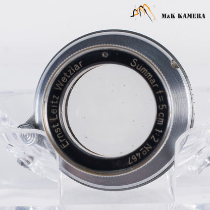 LEITZ Leica Summar L39 50mm/F2.0 Silver Lens Yr.1938 LTM Germany #68029
