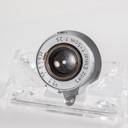 LEITZ Leica Elmar L39 50mm/F3.5 Red Scale Lens Yr.1956 LTM Germany #23834