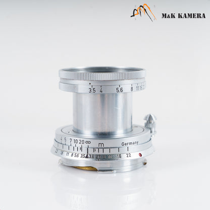 LEITZ Leica Elmar M 50mm/F3.5 E39 Silver Lens Yr.1956 Germany #23117