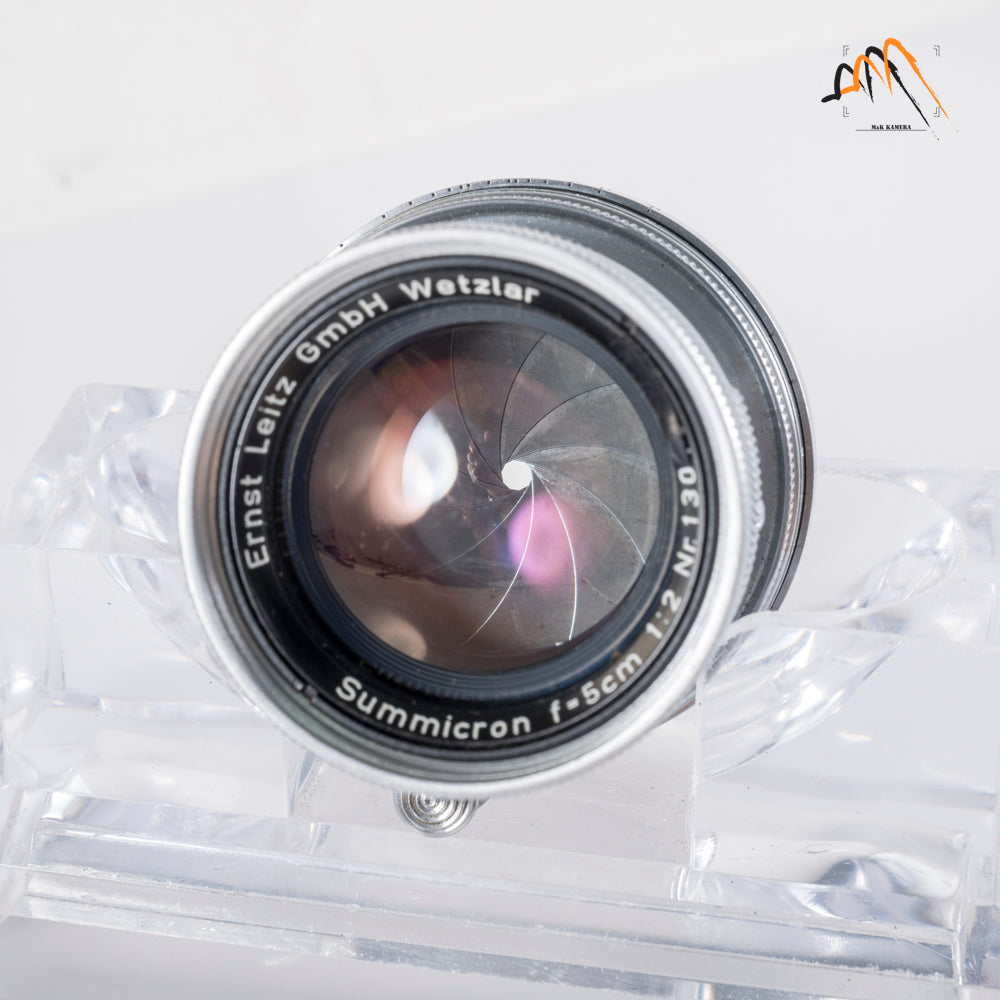 LEITZ Leica Summicron L39 50mm/F2.0 Silver Lens Yr.1955 LTM Germany #23712
