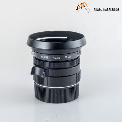 Leica Summicron-M 35mm/F2.0 ASPH/ 11879 Black + hood 12504 11879 #88924
