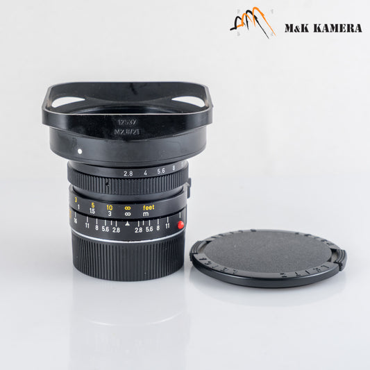 LEITZ Leica Elmarit M 21mm/F2.8 E60 Pre-A Black Lens Yr.1983 Canada #24045