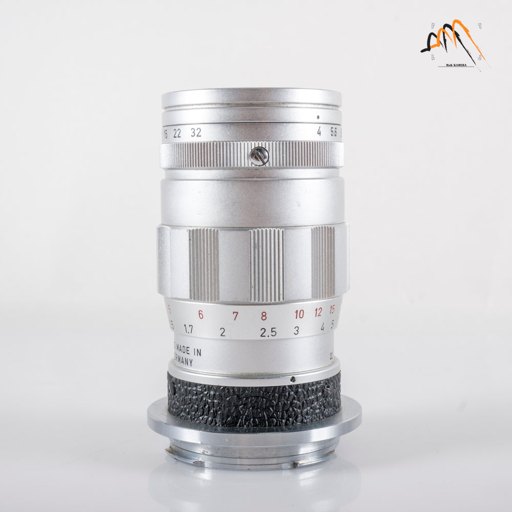 LEITZ Leica Elmar L39 90mm/F4.0 Ver.II V2/ 3 Elements Silver Lens Yr.1962 LTM Germany L39 #23733