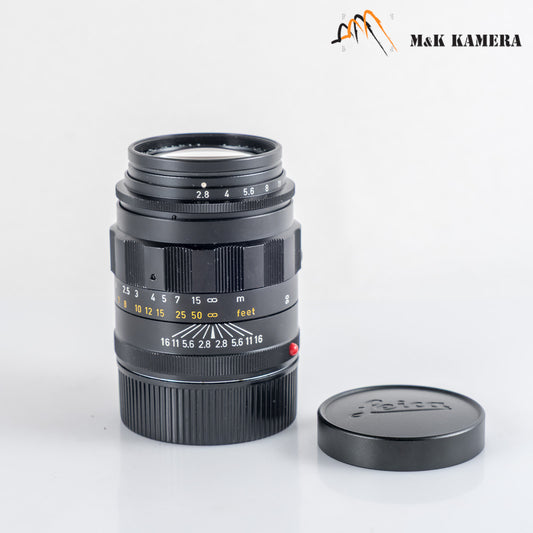 LEITZ Leica Tele-Elmarit M 90mm/F2.8 Ver.I V.1/ Fat Black Lens Yr.1969 Canada #24042