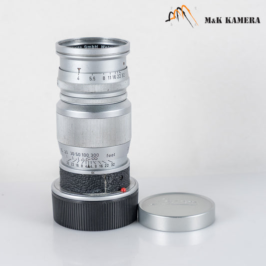 LEITZ Leica Elmar M 90mm/F4.0 Silver Lens Yr.1956 Germany #24048