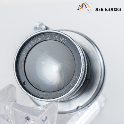 LEITZ Leica Summar L39 50mm/F2.0 Silver Lens Yr.1937 LTM Germany #11082