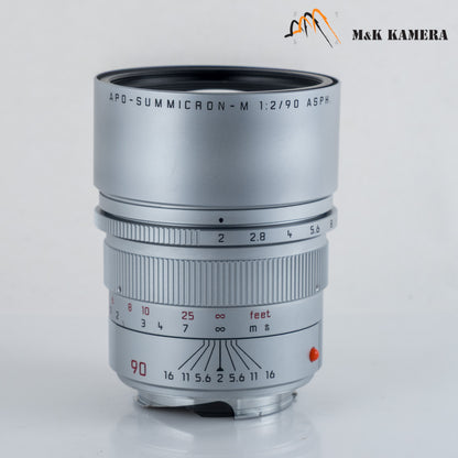 Leica APO-Summicron-M 90mm/F2.0 ASPH Silver Boxed Rare 11885 #64335