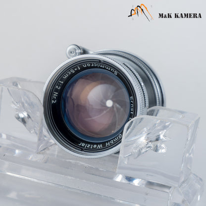 LEITZ Leica Summicron L39 50mm/F2.0 Silver Lens Yr.1955 LTM Germany #88743