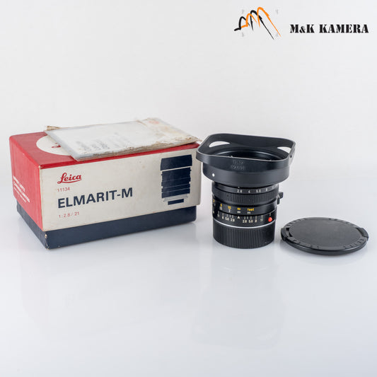LEITZ Leica Elmarit M 21mm/F2.8 E60 Pre-A Black Lens Yr.1982 Canada #23989