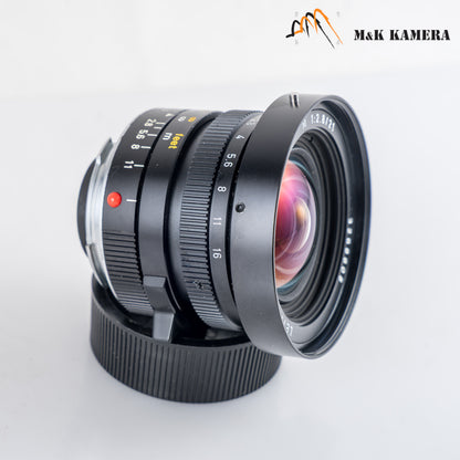 LEITZ Leica Elmarit M 21mm/F2.8 E60 Pre-A Black Lens Yr.1983 Canada #24045