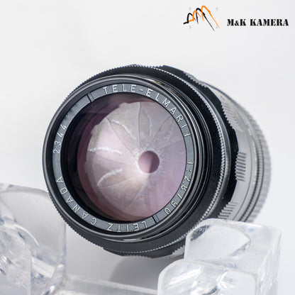LEITZ Leica Tele-Elmarit M 90mm/F2.8 Ver.I V.1/ Fat Black Lens Yr.1969 Canada #24042