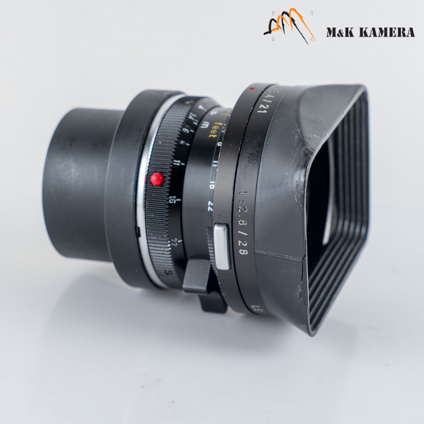 Leica Super-Angulon M 21mm/F3.4 Ser.VII Black with 12501 hood #23935