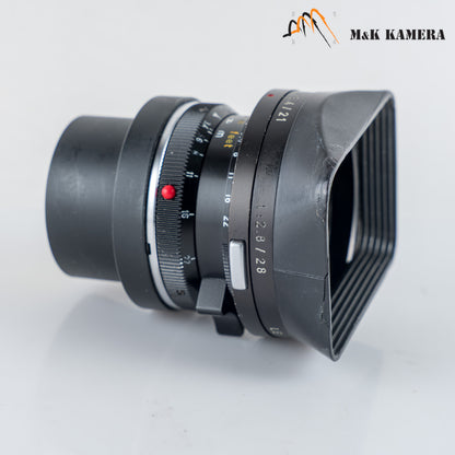 Leica Super-Angulon M 21mm/F3.4 Ser.VII Black with 12501 hood #23935