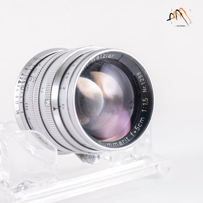 LEITZ Leica Summarit M 50mm/F1.5 Silver Lens Yr.1955 Germany #11297