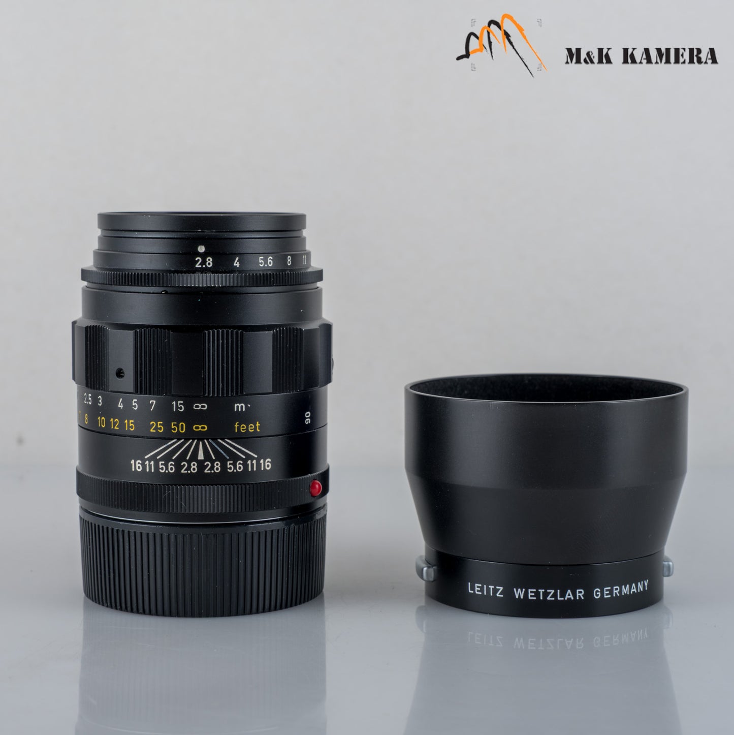 LEITZ Leica Tele-Elmarit M 90mm/F2.8 Ver.I V.1/ Fat Black Lens Yr.1971 #23912