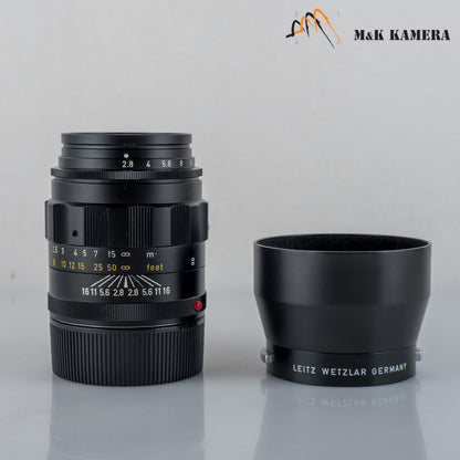 LEITZ Leica Tele-Elmarit M 90mm/F2.8 Ver.I V.1/ Fat Black Lens Yr.1971 #23912
