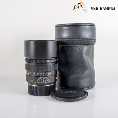 Leica Summicron-M 90mm/F2.0 E55 Pre-Asph/ Ver.II Black Lens Yr.1992 Canada 11136 #88716