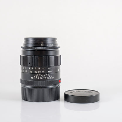 LEITZ Leica Tele-Elmarit M 90mm/F2.8 Ver.I V.1/ Fat Black Lens Yr.1966 Canada #11918