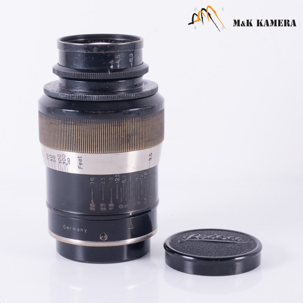 LEITZ Leica Elmar L39 90mm/F4.0 Fat/ Rare Black Paint Lens LTM Germany Fat #21807