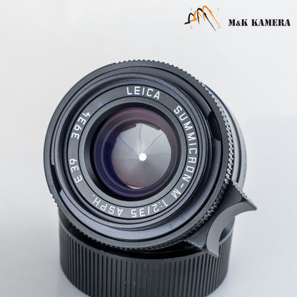 Leica Summicron-M 35mm/F2.0 ASPH/ 11879 Black + hood 12504 11879 #88924
