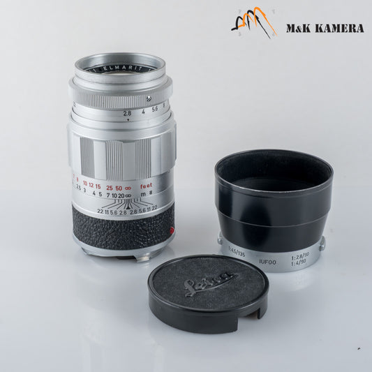 LEITZ Leica Elmarit M 90mm/F2.8 Silver Lens Yr.1965 Germany #88749