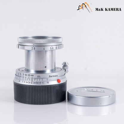 LEITZ Leica Elmar M 50mm/F2.8 Ver.I Silver Lens Yr.1960 Germany #10702