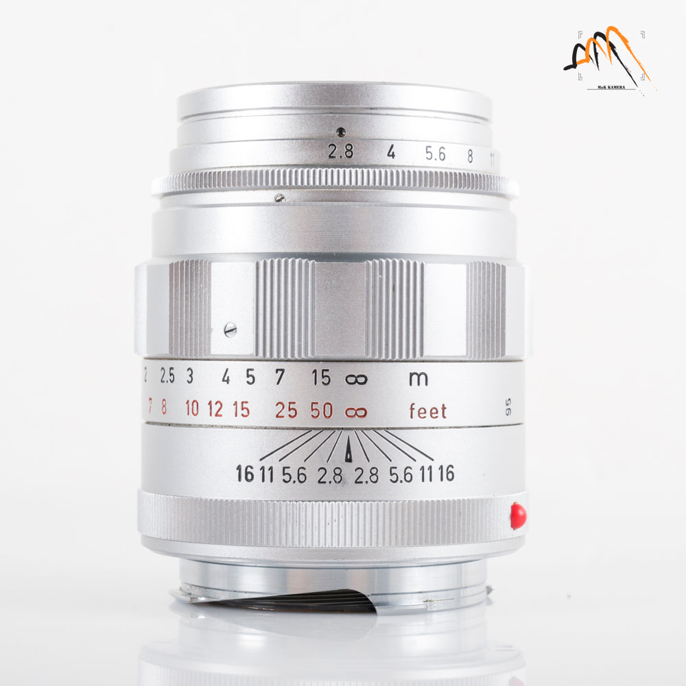 LEITZ Leica Tele-Elmarit M 90mm/F2.8 Ver.I V.1/ Fat Silver Lens Yr