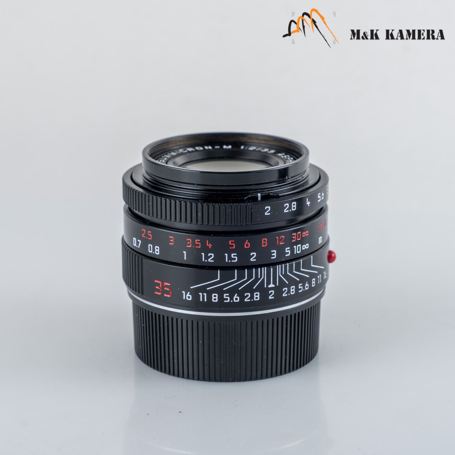 Leica Summicron-M 35mm/F2.0 ASPH Silver + 12504 brass hood Black repaint 11882 #69854
