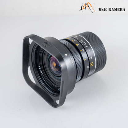 LEITZ Leica Elmarit M 21mm/F2.8 E60 Pre-A Black Lens Yr.1983 Canada #24045