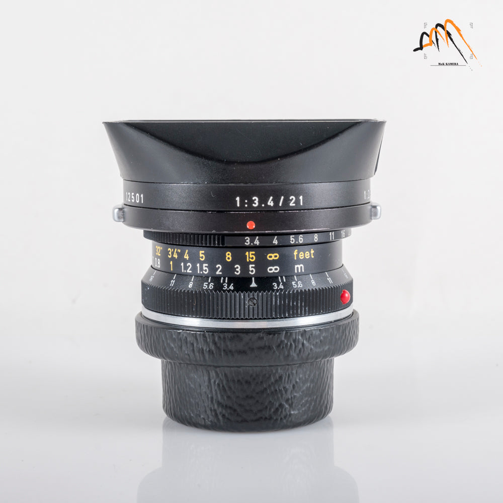 LEITZ Leica Super-Angulon M 21mm/F3.4 Ser.VII Black Lens Yr.1977 Germany #11662