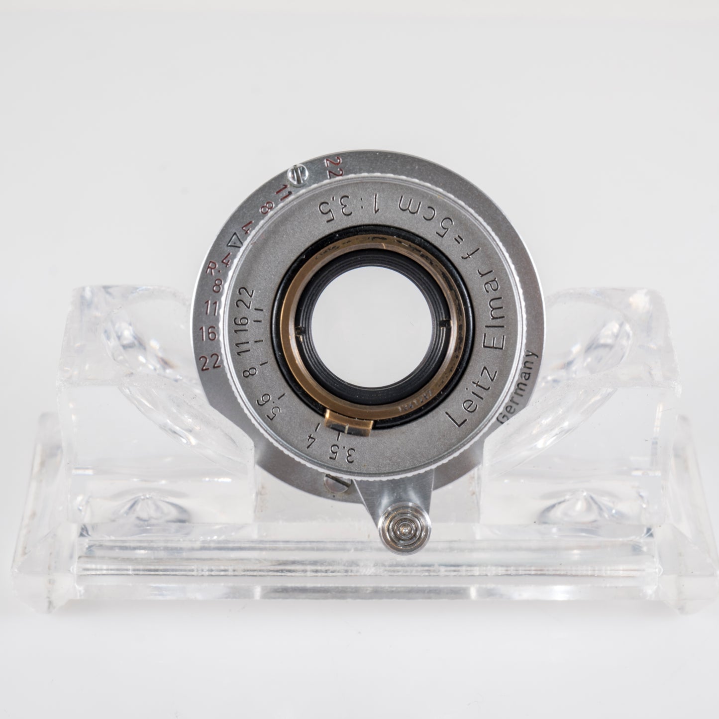 LEITZ Leica Elmar L39 50mm/F3.5 Red Scale Lens Yr.1956 LTM Germany #23834