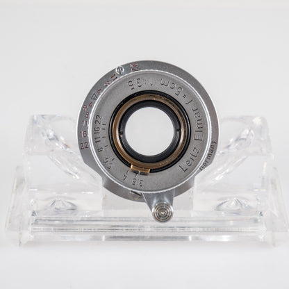 LEITZ Leica Elmar L39 50mm/F3.5 Red Scale Lens Yr.1956 LTM Germany #23834