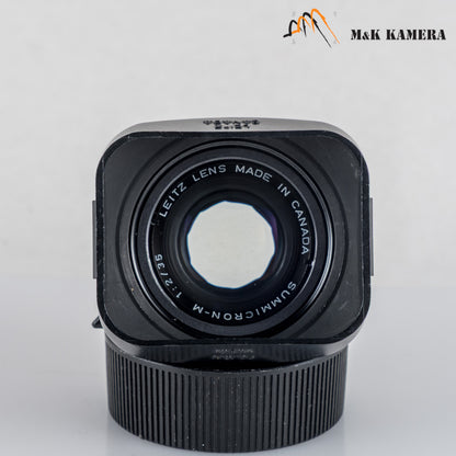 LEITZ Leica Summicron-M 35mm/F2.0 Ver.4 7 Elements Black Lens Yr.1985 Canada 11310 #23980