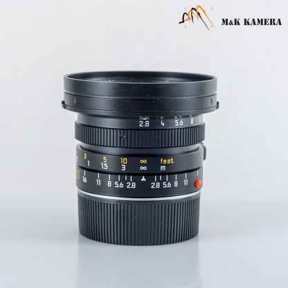 Leica Elmarit M 21mm/F2.8 E60 Pre-A Black Lens Yr.1995 Canada #23994
