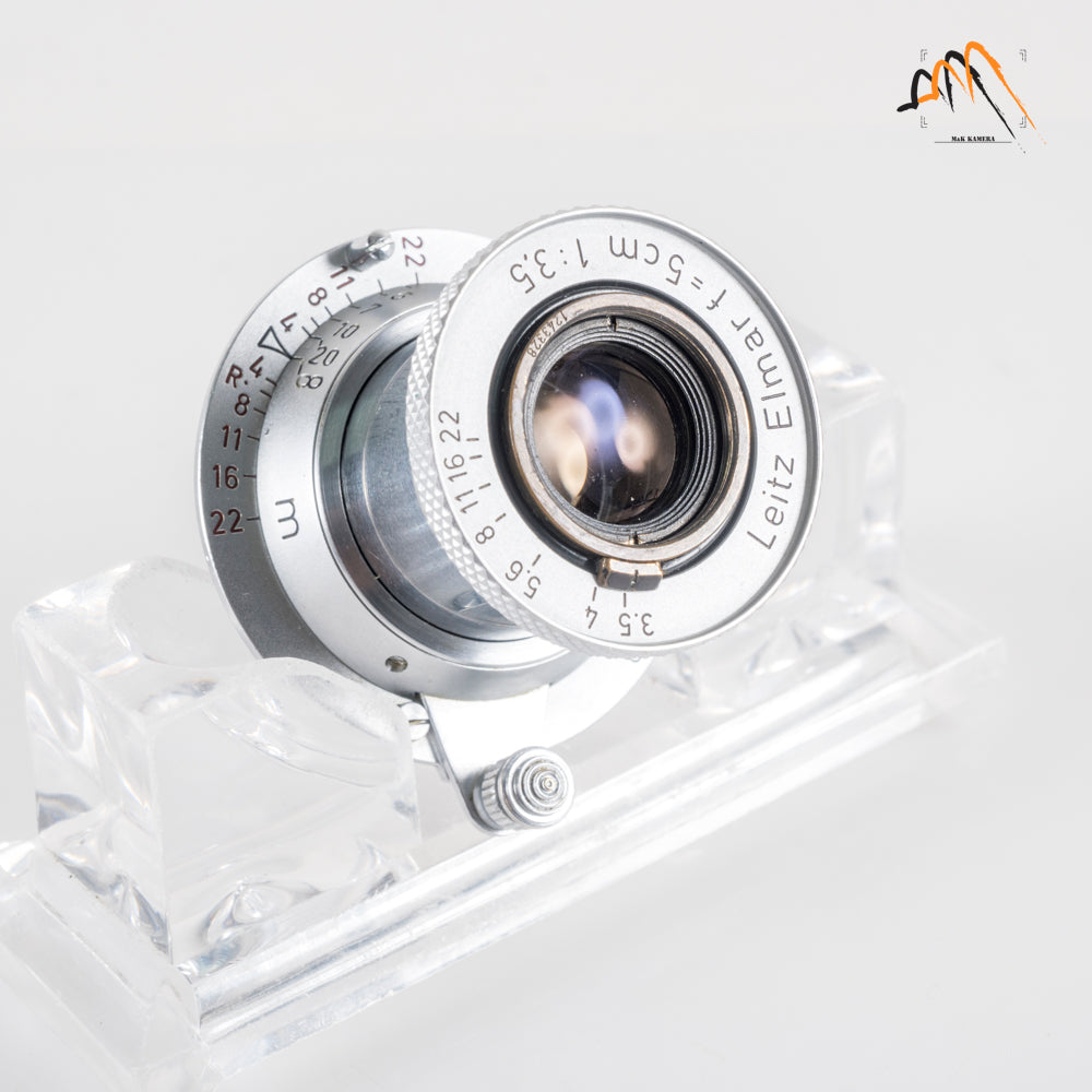 LEITZ Leica Elmar L39 50mm/F3.5 Red Scale Lens Yr.1955 LTM Germany #11787