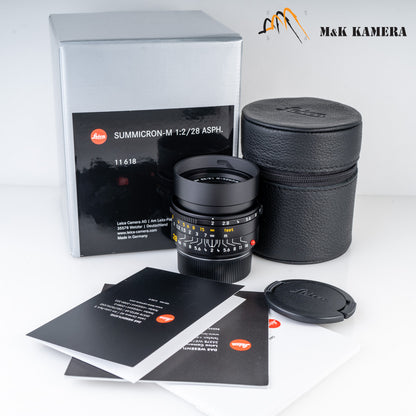 Brand New Leica Summicron-M 28mm/F2.0 E46 Asph.11618 Black Lens Germany 11618 #11618