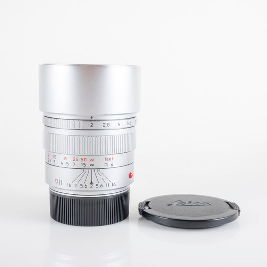 Leica Summicron-M 90mm/F2.0 E55 Ver.II Pre-Asph Silver Lens Yr.1993 Canada 11137 #11965