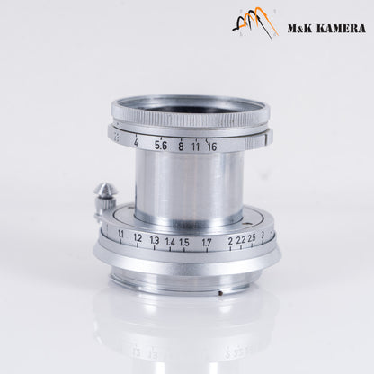 LEITZ Leica Elmar M 50mm/F2.8 Ver.I Silver Lens Yr.1960 Germany #10702