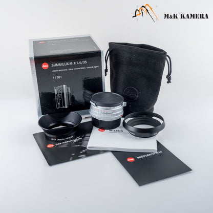 Leica Summilux-M 35mm/F1.4 E46 Steel Rim 2022 Silver Lens Germany 11301 #23977