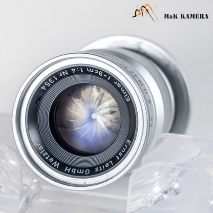 LEITZ Leica Elmar M 90mm/F4.0 Silver Lens Yr.1956 Germany #24048