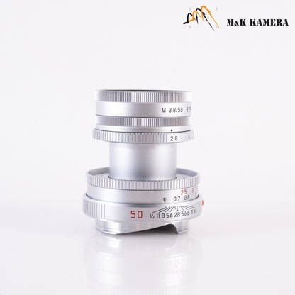 Leica Elmar-M 50mm/F2.8 Ver.II Silver Lens Yr.1996 Germany 11823 #88277