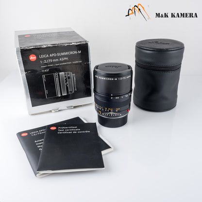 Leica APO-Summicron-M 75mm/F2.0 ASPH Lens Yr.2007 Germany 11637 #88762