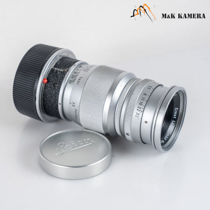LEITZ Leica Elmar M 90mm/F4.0 Silver Lens Yr.1956 Germany #24048