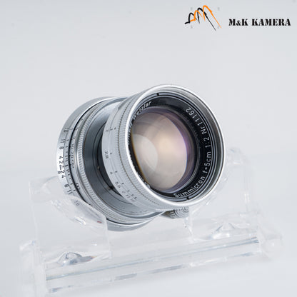 LEITZ Leica Summicron L39 50mm/F2.0 Radioactive Lens Yr.1953 LTM Germany #23149