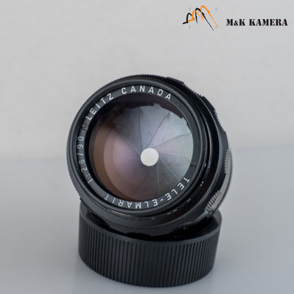 LEITZ Leica Tele-Elmarit M 90mm/F2.8 Ver.I V.1/ Fat Black Lens Yr.1971 #23912
