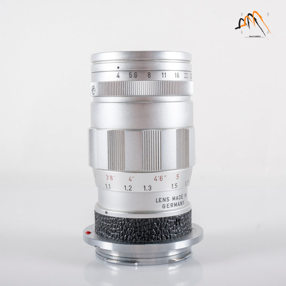 LEITZ Leica Elmar L39 90mm/F4.0 Ver.II V2/ 3 Elements Silver Lens Yr.1962 LTM Germany L39 #23733