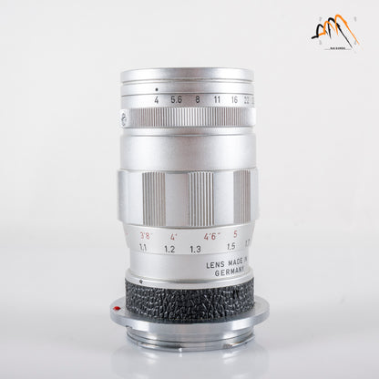 LEITZ Leica Elmar L39 90mm/F4.0 Ver.II V2/ 3 Elements Silver Lens Yr.1962 LTM Germany L39 #23733