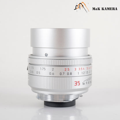 Leica Summilux-M 35mm/F1.4 E46 ASPH/ FLE II Silver Lens Germany 11727 #23876